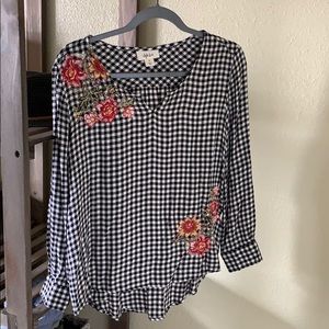 Black & White Checked Blouse